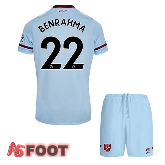 Maillot West Ham United (BENRAHMA 22) Enfant Exterieur Bleu 2021/22
