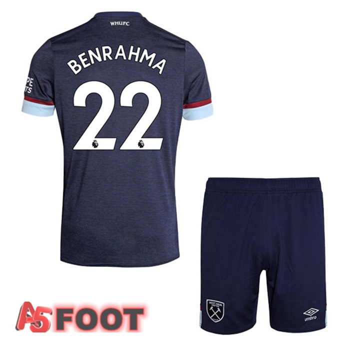 Maillot West Ham United (BENRAHMA 22) Enfant Third Bleu 2021/22